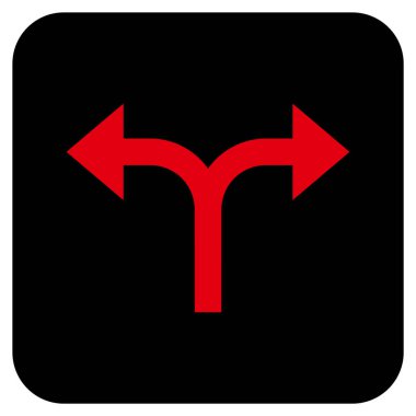 Bifurkasyon oklar sol düz kare vektör simgesi sağ