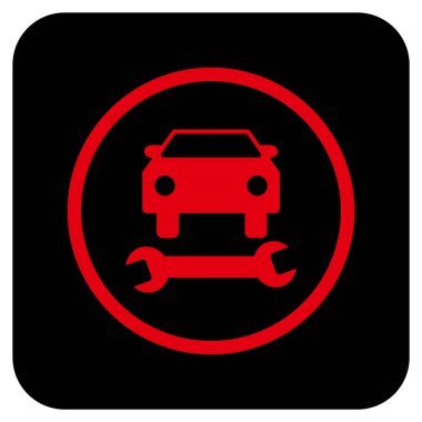 Araba tamir düz kare vektör simgesi