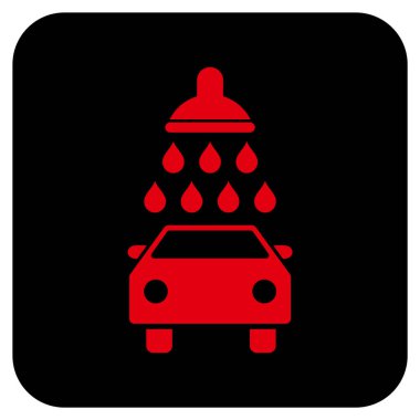 Araba duş düz kare vektör simgesi