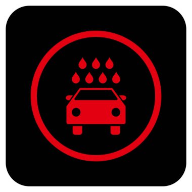 Araba duş düz kare vektör simgesi