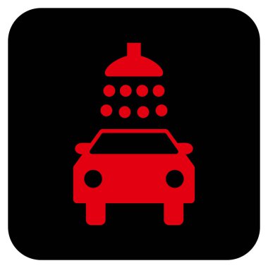 Araba duş düz kare vektör simgesi