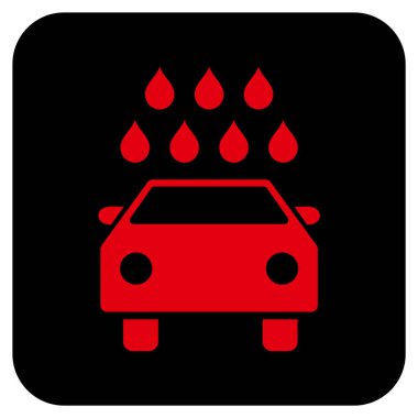 Araba duş düz kare vektör simgesi