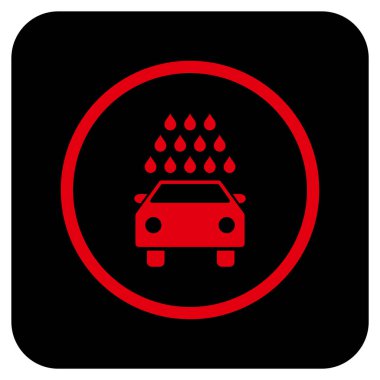 Oto yıkama düz kare vektör simgesi