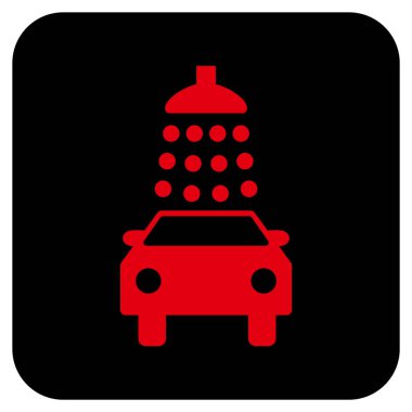 Oto yıkama düz kare vektör simgesi