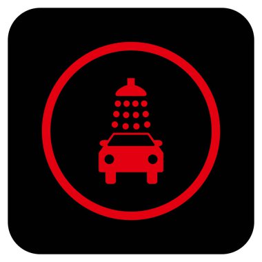 Oto yıkama düz kare vektör simgesi