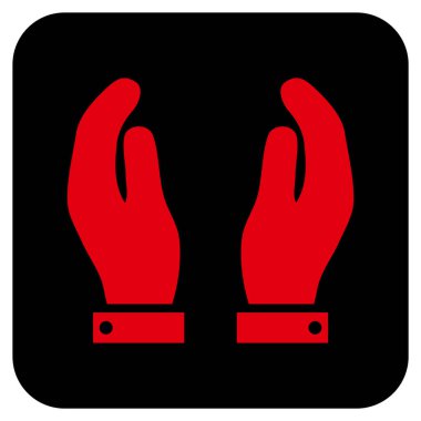 Bakım el düz kare vektör simgesi