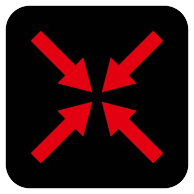 Merkezi oklar düz kare vektör simgesi