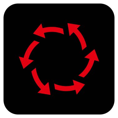 Santrifüj oklar düz kare vektör simgesi