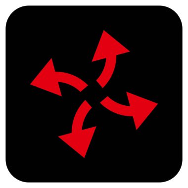 Santrifüj oklar düz kare vektör simgesi