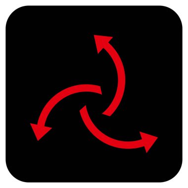 Santrifüj oklar düz kare vektör simgesi