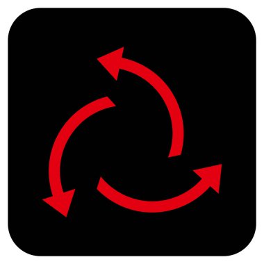 Santrifüj oklar düz kare vektör simgesi