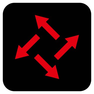 Santrifüj oklar düz kare vektör simgesi