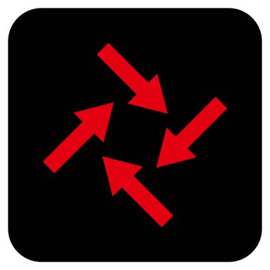 Merkezcil oklar düz kare vektör simgesi