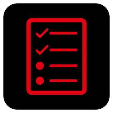 Vektör simgesi denetim listesi sayfa düz kare