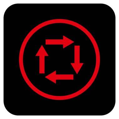 Dolaşım oklar düz kare vektör simgesi