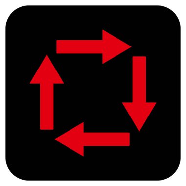 Dolaşım oklar düz kare vektör simgesi