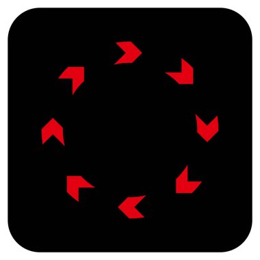 Dolaşım düz kare vektör simgesi