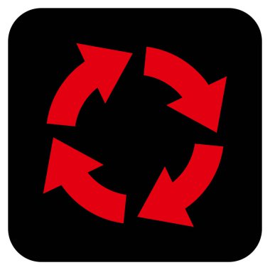 Dolaşım düz kare vektör simgesi