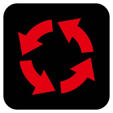 Dolaşım düz kare vektör simgesi