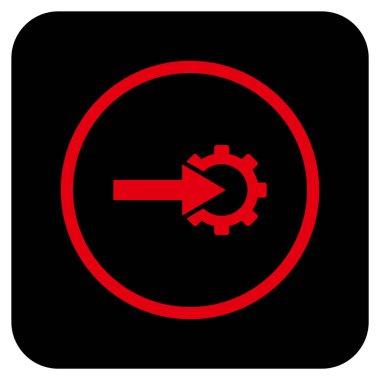 COG Tümleştirme düz kare vektör simgesi