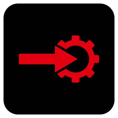 COG Tümleştirme düz kare vektör simgesi