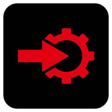 COG Tümleştirme düz kare vektör simgesi