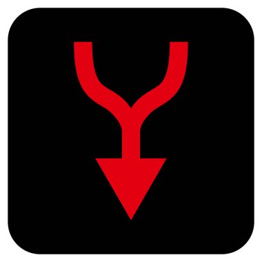 Düz kare vektör simgesi aşağı ok birleştirmek