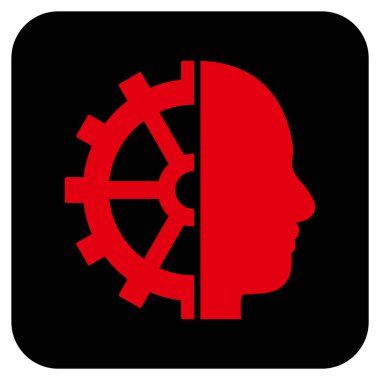 Cyborg vites düz kare vektör simgesi