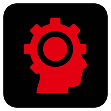 Cyborg vites düz kare vektör simgesi