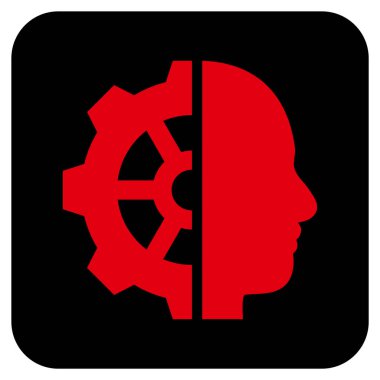 Cyborg vites düz kare vektör simgesi