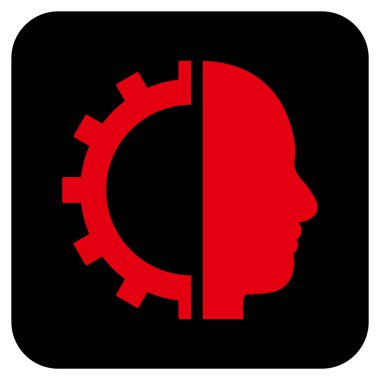 Cyborg vites düz kare vektör simgesi