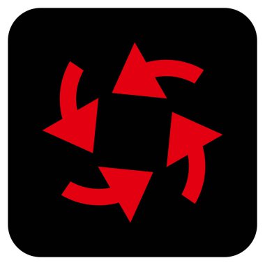 Siklon oklar düz kare vektör simgesi