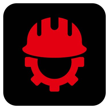 Geliştirme işçisi düz kare vektör simgesi