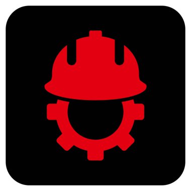 Geliştirme kask düz kare vektör simgesi