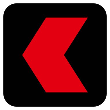 Düz sol yön vektör simgesi kare