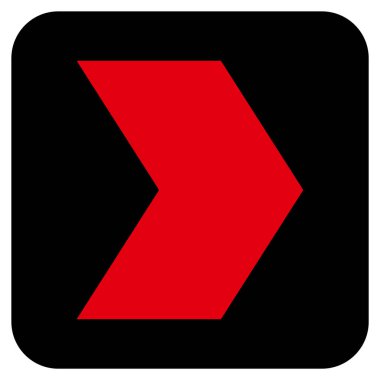 Şu yönde düz vektör simgesi kare