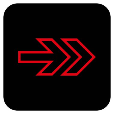 Şu yönde düz vektör simgesi kare