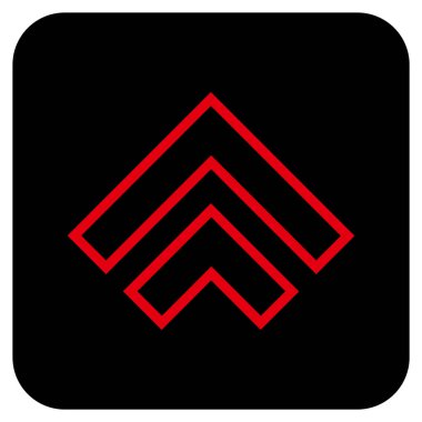 Düz yukarı yön vektör simgesi kare