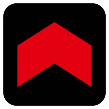 Düz yukarı yön vektör simgesi kare