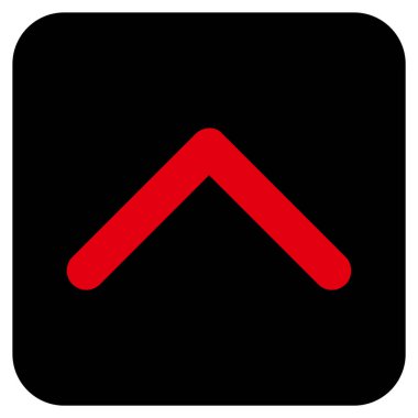 Düz yukarı yön vektör simgesi kare