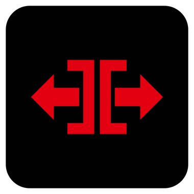 Yatay yöndeki düz kare vektör simge bölmek