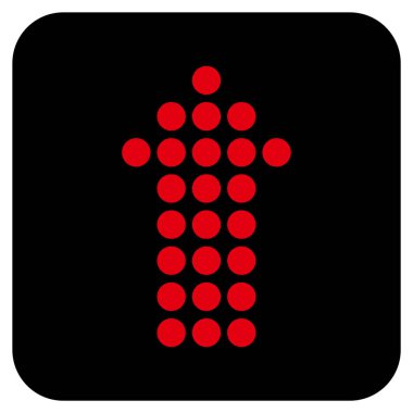 Düz kare vektör simge yukarı noktalı ok