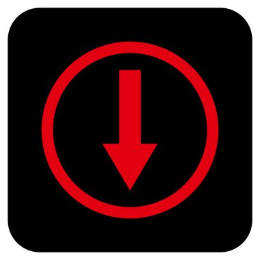 Yuvarlak ok düz kare vektör simgesi