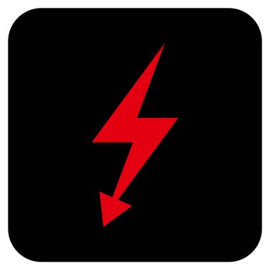 Elektrik Strike düz kare vektör simgesi