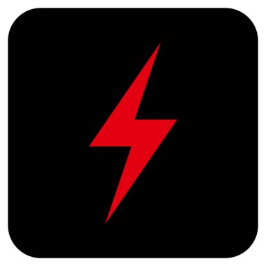 Elektrik düz kare vektör simgesi