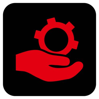 Mühendislik hizmet düz kare vektör simgesi