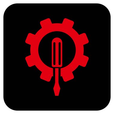 Düz kare vektör simge mühendislik