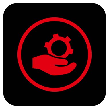 Mühendislik hizmet düz kare vektör simgesi