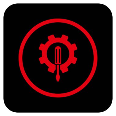 Düz kare vektör simge mühendislik