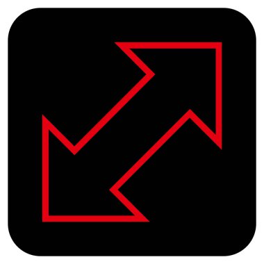 Exchange çapraz düz kare vektör simgesi